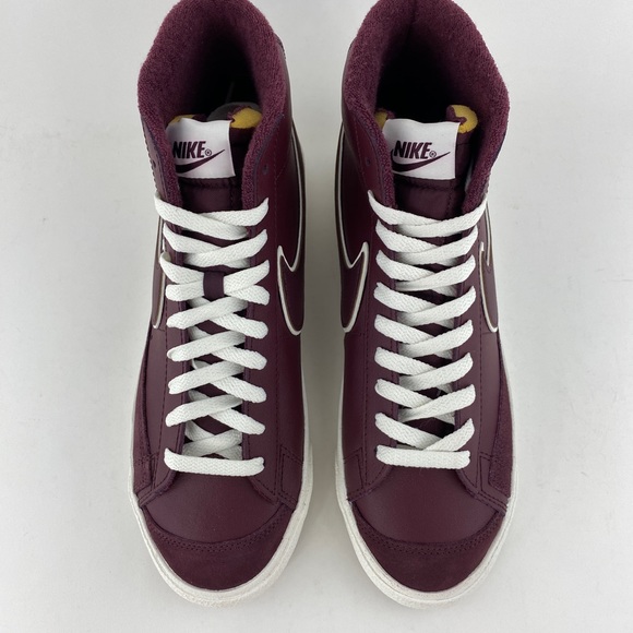 Nike Blazer Mid 77 Premium Night Maroon Men's Sneakers Shoes College DQ7672-600 - Picture 7 of 12
